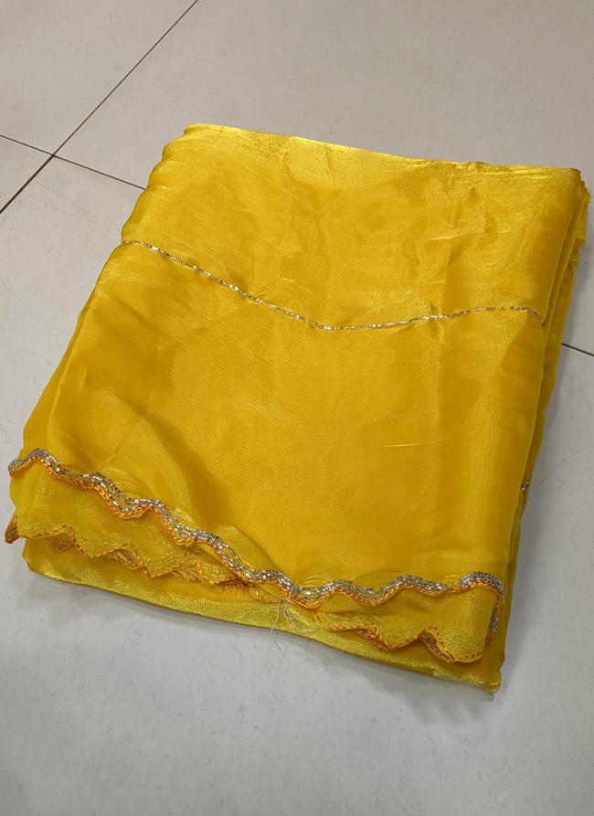 Jimmy Choo Yellow Party Wear Hand Diomond Work Saree